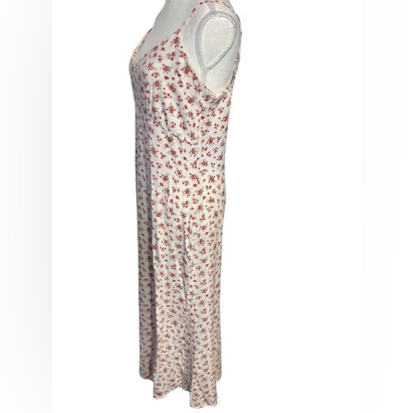Reformation Floral Dress Medium Size 8 Red White Designer Midi Valentines - Picture 11 of 15